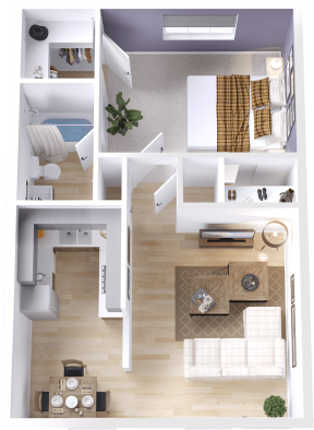Cedars Floor Plan 1 Bedroom