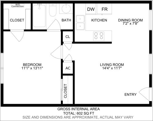 the floor plan for a two bedroom apartment at The Cedars Apartments