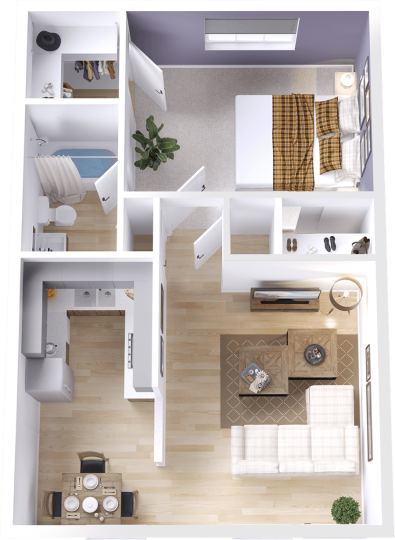 a floor plan of a two bedroom apartment at The Cedars Apartments