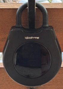 a black padlock with a small screen attached to it at The Cedars Apartments
